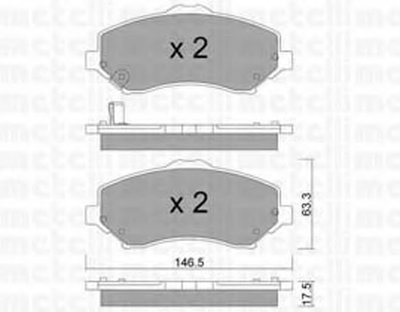 2208620 METELLI Комплект тормозных колодок, дисковый тормоз