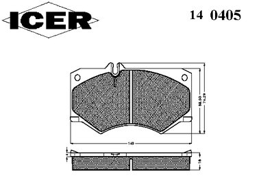 140405 ICER Комплект тормозных колодок, дисковый тормоз