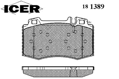 181389 ICER Комплект тормозных колодок, дисковый тормоз