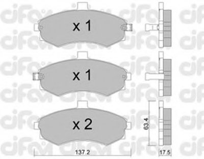 8225040 CIFAM Комплект тормозных колодок, дисковый тормоз