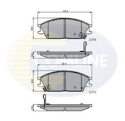 CBP3922 COMLINE Комплект тормозных колодок, дисковый тормоз