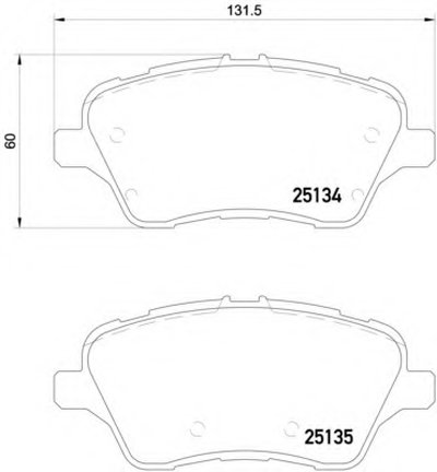 P24151 BREMBO Комплект тормозных колодок, дисковый тормоз