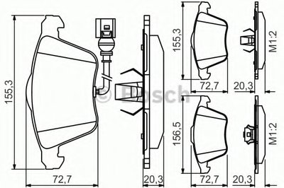 0986495261 BOSCH Комплект тормозных колодок, дисковый тормоз