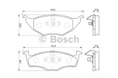 0986424502 BOSCH Комплект тормозных колодок, дисковый тормоз