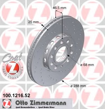 Тормозной диск SPORT BRAKE DISC COAT Z ZIMMERMANN купить