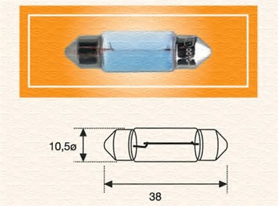 009418100000 MAGNETI MARELLI Лампа накаливания, фонарь освещения номерного знака; Лампа накаливания, oсвещение салона; Лампа накаливания, фонарь осве