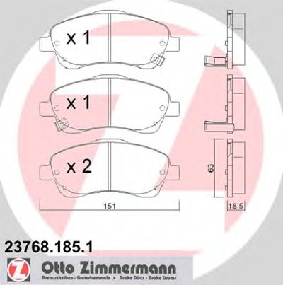 237681851 ZIMMERMANN Комплект тормозных колодок, дисковый тормоз