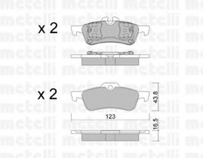 2205560 METELLI Комплект тормозных колодок, дисковый тормоз