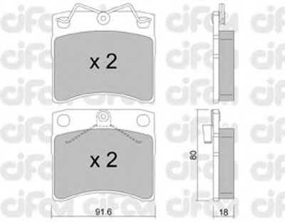 8221631 CIFAM Комплект тормозных колодок, дисковый тормоз