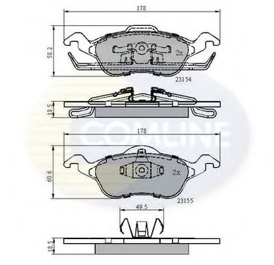 CBP0490 COMLINE Комплект тормозных колодок, дисковый тормоз