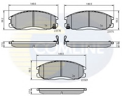 CBP3938 COMLINE Комплект тормозных колодок, дисковый тормоз