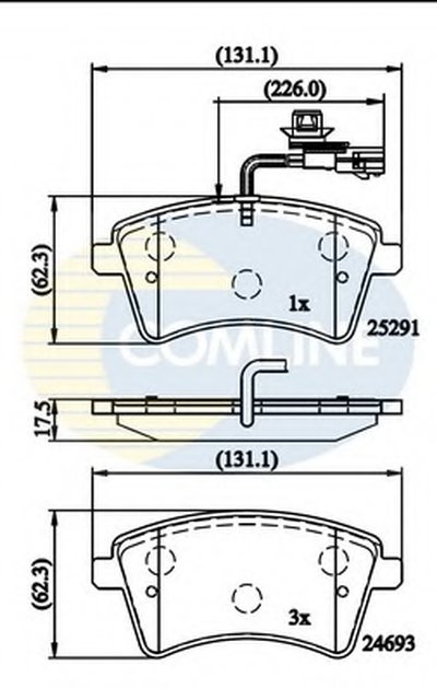 CBP11707 COMLINE Комплект тормозных колодок, дисковый тормоз