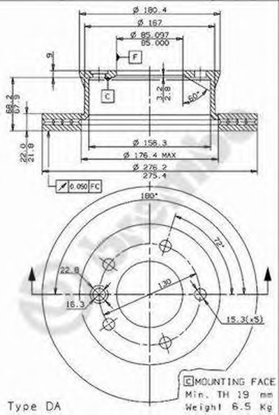 09961824 BREMBO Тормозной диск