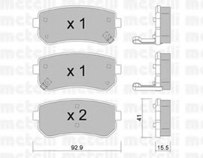 2207250 METELLI Комплект тормозных колодок, дисковый тормоз