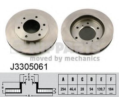 J3305061 NIPPARTS Тормозной диск