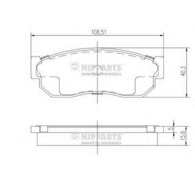 J3601001 NIPPARTS Комплект тормозных колодок, дисковый тормоз