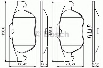 0986495264 BOSCH Комплект тормозных колодок, дисковый тормоз