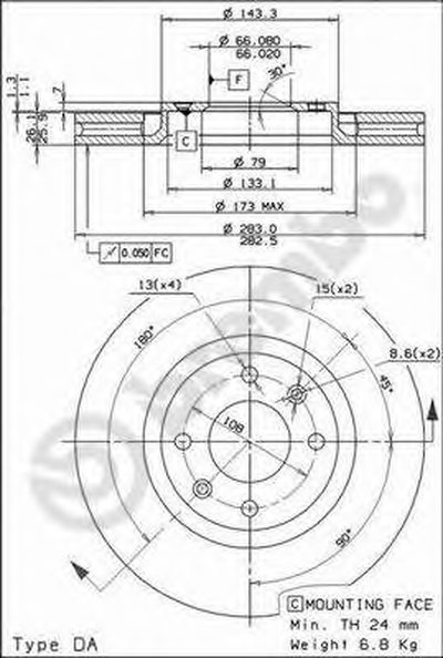 09961910 BREMBO Тормозной диск