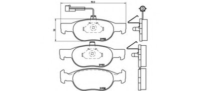 P23057 BREMBO Комплект тормозных колодок, дисковый тормоз