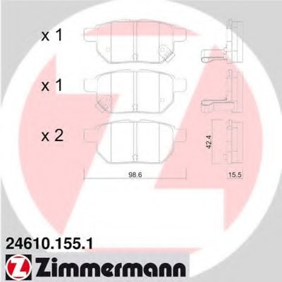 Комплект тормозных колодок, дисковый тормоз ZIMMERMANN купить