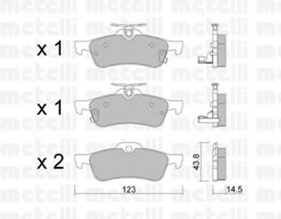 2205561 METELLI Комплект тормозных колодок, дисковый тормоз