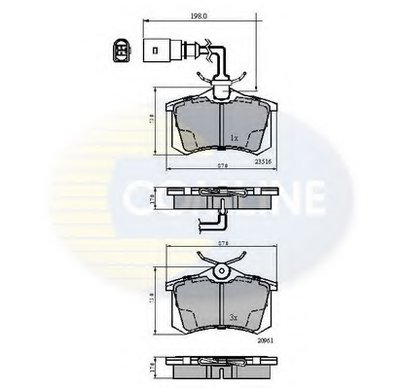 CBP1797 COMLINE Комплект тормозных колодок, дисковый тормоз