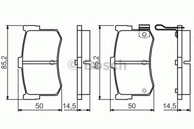 0986495121 BOSCH Комплект тормозных колодок, дисковый тормоз