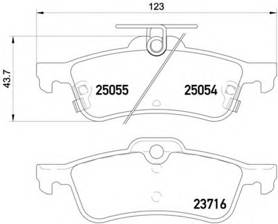 P28070 BREMBO Комплект тормозных колодок, дисковый тормоз