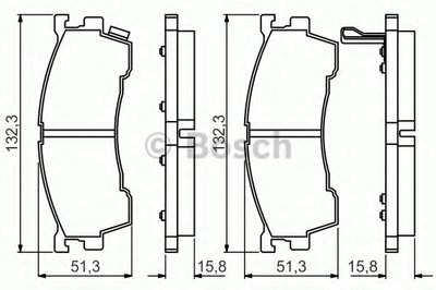 0986495265 BOSCH Комплект тормозных колодок, дисковый тормоз