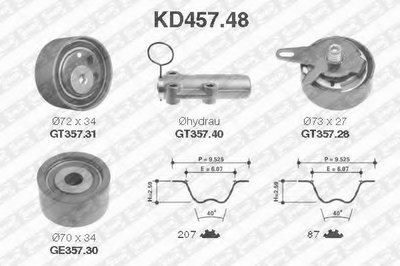 KD45748 SNR Комплект ремня ГРМ