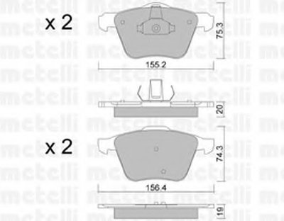 2205991 METELLI Комплект тормозных колодок, дисковый тормоз