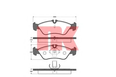 223329 NK Комплект тормозных колодок, дисковый тормоз