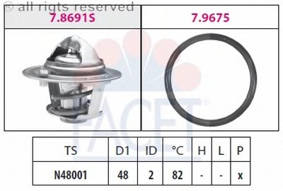 78692 FACET Термостат, охлаждающая жидкость