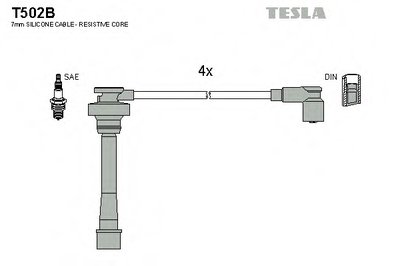 T502B TESLA Комплект проводов зажигания