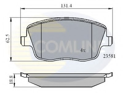 CBP01147 COMLINE Комплект тормозных колодок, дисковый тормоз