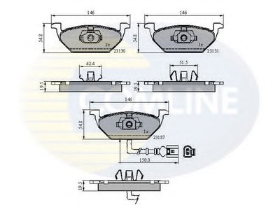 CBP1851 COMLINE Комплект тормозных колодок, дисковый тормоз