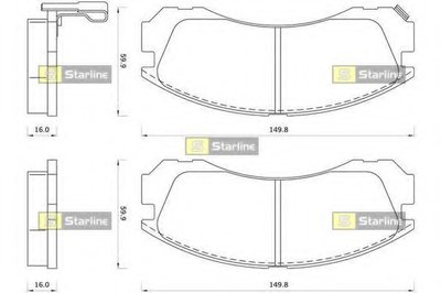 BDS348 STARLINE Комплект тормозных колодок, дисковый тормоз