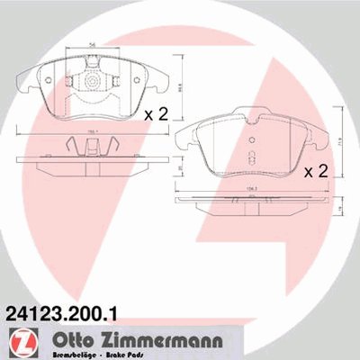 241232001 ZIMMERMANN Комплект тормозных колодок, дисковый тормоз