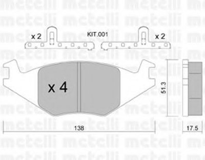 2200470K METELLI Комплект тормозных колодок, дисковый тормоз