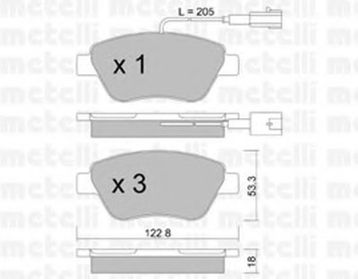 2203210 METELLI Комплект тормозных колодок, дисковый тормоз