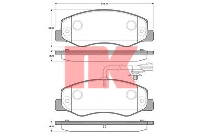 223965 NK Комплект тормозных колодок, дисковый тормоз