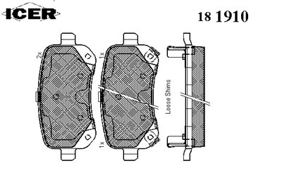 181910 ICER Комплект тормозных колодок, дисковый тормоз