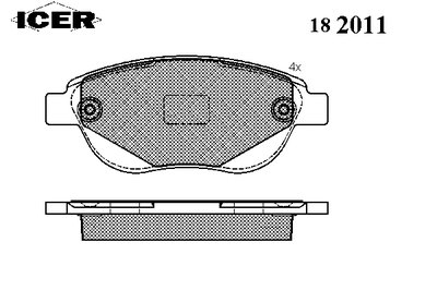 182011 ICER Комплект тормозных колодок, дисковый тормоз