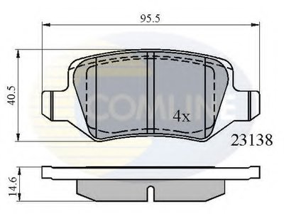 CBP01149 COMLINE Комплект тормозных колодок, дисковый тормоз