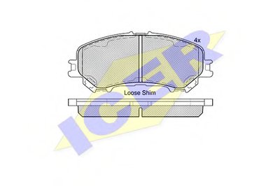 182181 ICER Комплект тормозных колодок, дисковый тормоз