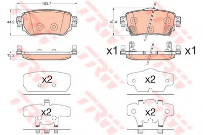 GDB3617 TRW Комплект тормозных колодок, дисковый тормоз