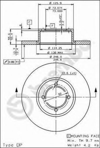 08295320 BREMBO Тормозной диск