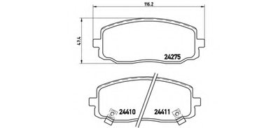 P30032 BREMBO Комплект тормозных колодок, дисковый тормоз