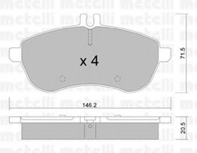 2206650 METELLI Комплект тормозных колодок, дисковый тормоз
