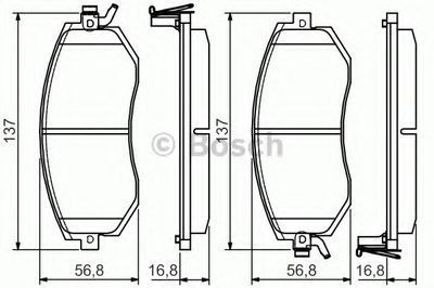 0986495125 BOSCH Комплект тормозных колодок, дисковый тормоз